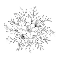 abstract floral background coloring page line art 