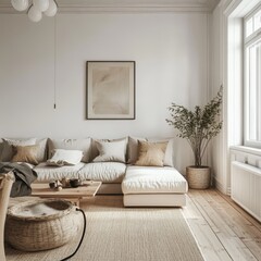 Modern living room showing furniture and decor