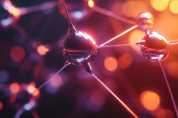 Glowing quantum particles forming an interconnected data network, cyber-inspired AI-driven visualization, futuristic abstract sci-fi theme, ultra-HD, photorealistic.