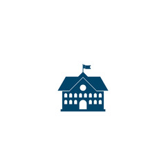 School Building Flat Icon isolated on white background