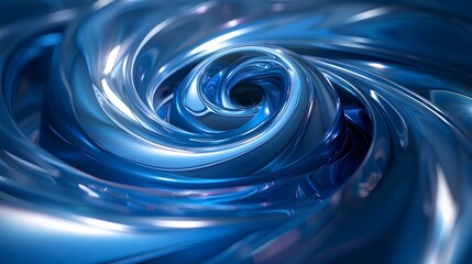 Mesmerizing deep blue swirls form a futuristic, metallic vortex. Smooth, reflective textures create a dynamic, high-tech flow of light and shadow.