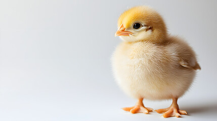 Obraz premium A baby chick is standing on a white background