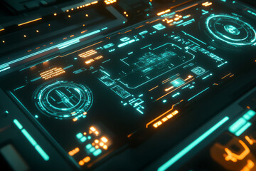 A futuristic quantum AI-powered interface, displaying glowing cybernetic encryption nodes, pulsating holographic blockchain security symbols, and swirling digital machine learning pathways. The