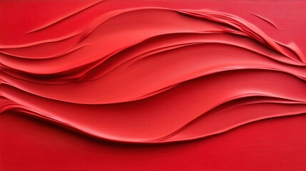 A red wave of paint with a red background. The red wave is made up of many different shades of red. Scene is bold and vibrant