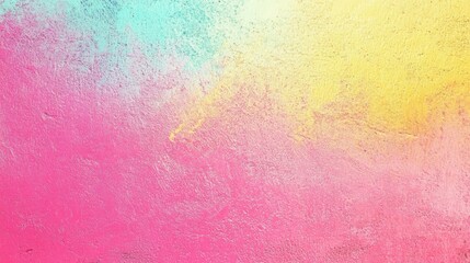 Fototapeta premium Bright pink and yellow abstract painted wall creating a vibrant and cheerful atmosphere for any space or setting