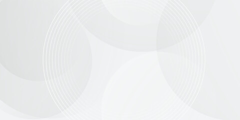 White geometric abstract background overlap layer on bright space with lines effect decoration. Modern graphic design element circles style concept for banner, modern vector arts