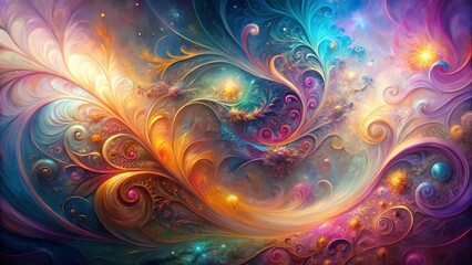 Colorful Abstract Swirling Patterns in Vibrant Fantasy Style