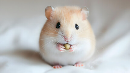 Obraz premium A small hamster is eating a seed