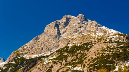 Alpine summer view at Lake Seebensee, Ehrwald, Reutte, Tyrol, Austria