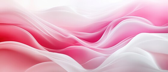 Obraz premium Captivating pink and white wave flowing gracefully with soft highlights and shadows creating a serene aesthetic scene