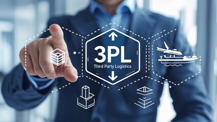 3PL Logistics Concept with Supply Chain Icons