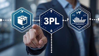 3PL Logistics Concept with Supply Chain Icons