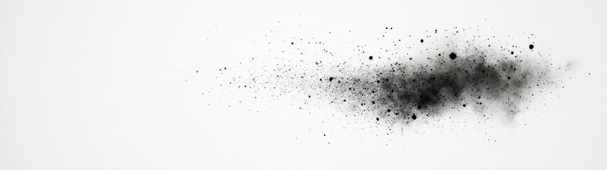 Abstract Black Ink Splash on White Background for Artistic Projects