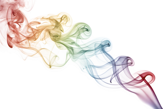 Elegant swirls of colored smoke in rainbow shades, twisting and merging gracefully against a white background.
 - Powered by Adobe