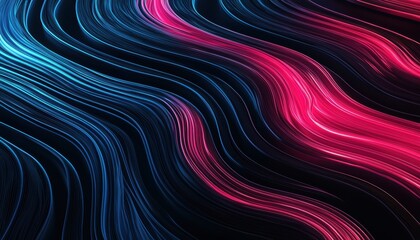 Obraz premium Neon rivers of liquid data flowing through cyberpunk streets, forming surreal abstract patterns of glowing code