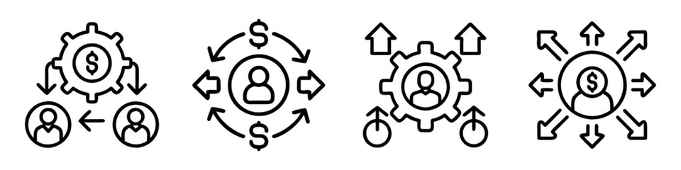 resource allocation icon, resource allocation line art - simple line art of resource allocation, perfect for resource allocation logos and icons