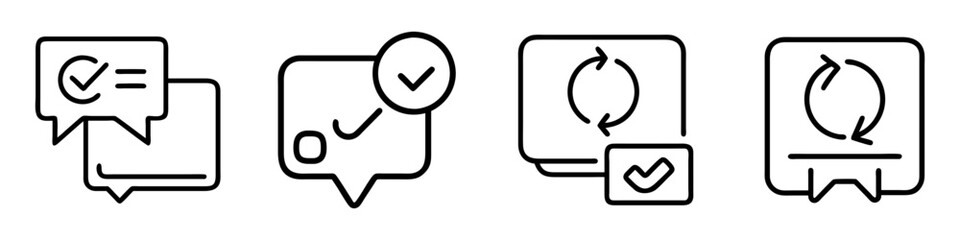 status update icon, status update line art - simple line art of status update, perfect for status update logos and icons