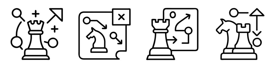 strategy icon, strategy line art - simple line art of strategy, perfect for strategy logos and icons