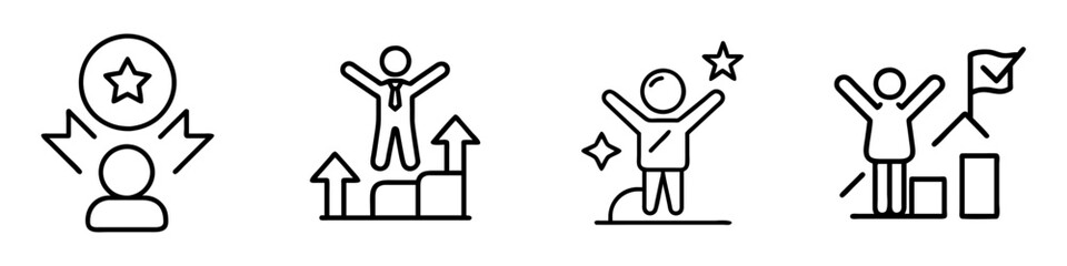 success icon, success line art - simple line art of success, perfect for success logos and icons