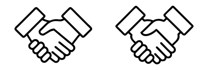 handshake agreement icon, handshake agreement line art - simple line art of handshake agreement, perfect for handshake agreement logos and icons