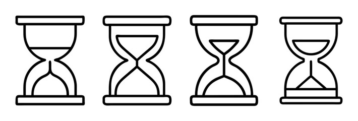 hourglass icon, hourglass line art - simple line art of hourglass, perfect for hourglass logos and icons