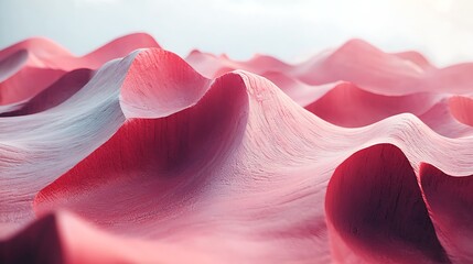 Pink sand dunes under a bright sky; abstract landscape for design
