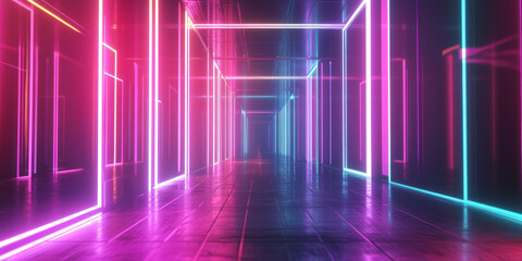 A surreal abstract background with shifting layers of iridescent neon hues, forming a mesmerizing holographic texture. The futuristic light effects and softly glowing reflections create a seamless