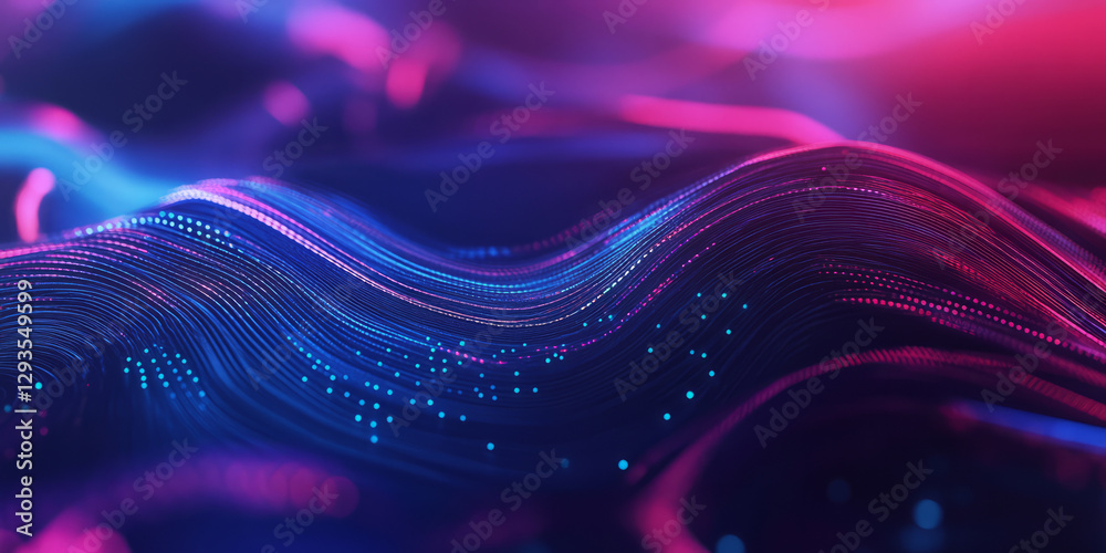 Canvas Prints a visually stunning abstract background with softly glowing neon pulses expanding in a seamless holo