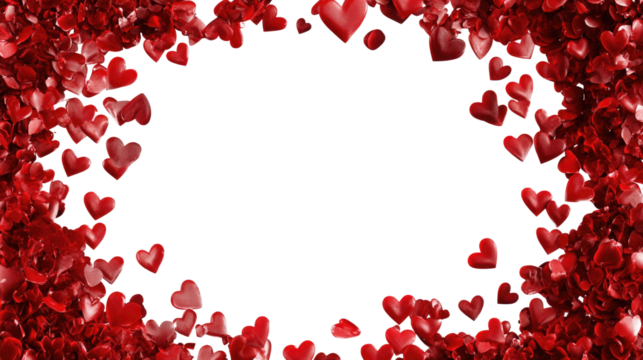 Heart-shaped petals create a romantic frame perfect for celebrations and expressions of love