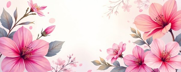 Obraz premium Vibrant floral watercolor design with soft pastel hues and intricate abstract shapes, vibrant, background