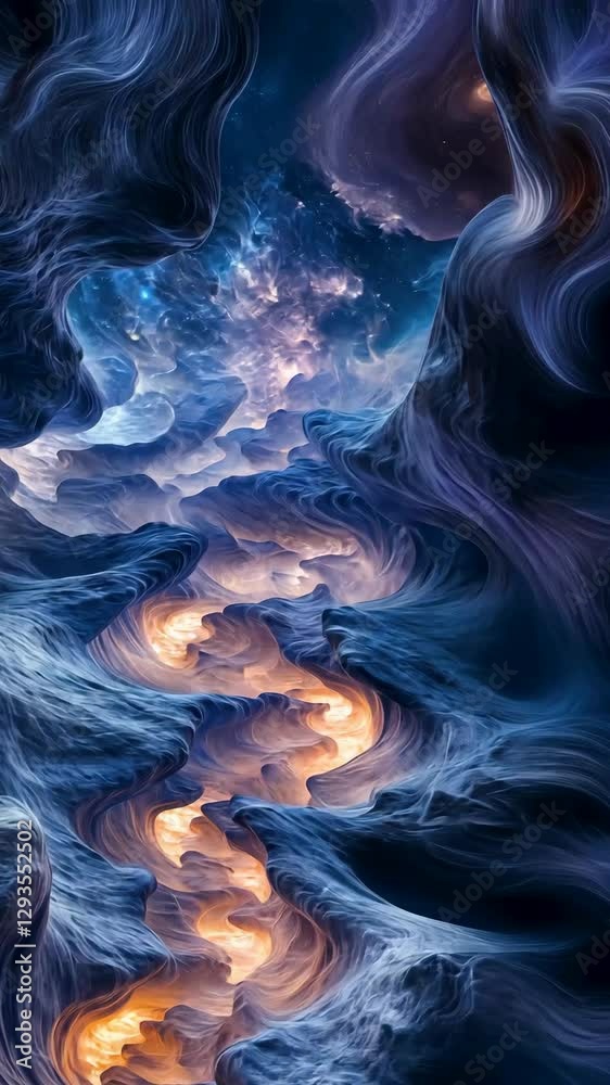 Wall mural galactic journey through vibrant swirling colors and cosmic patterns