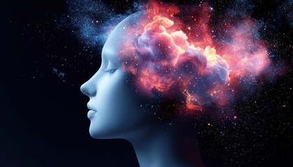 Obraz premium AI perceiving the universe as pure code, forming a surreal abstract flow of luminous cybernetic information