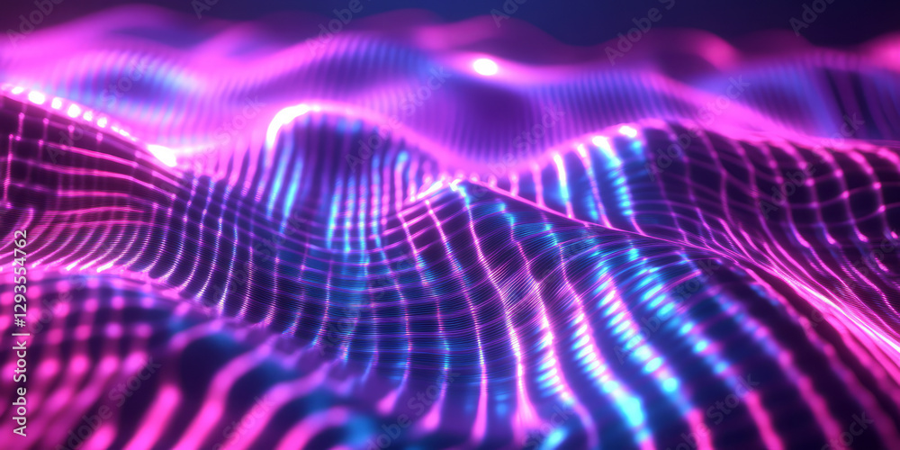 Canvas Prints a visually stunning abstract background with softly glowing neon pulses expanding in a seamless holo