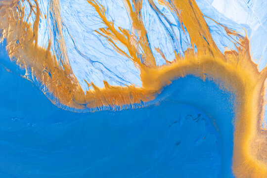 Aerial view of a vibrant multicolor abstract landscape