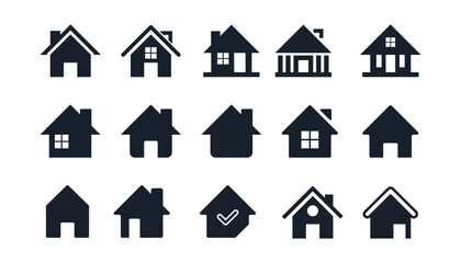 Home web icon set Inspiration, House Simple vector illustration.	