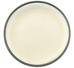 Fresh milk in the glass isolated on a transparent background. Completely in focus. Focus stacking....
