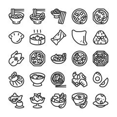 アジアン 中華料理 アイコン セット