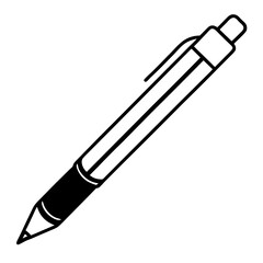 A pen that draws in mid air line art vector illustration 