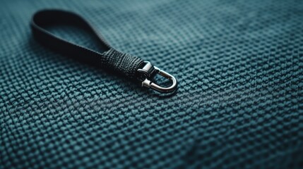 Close-up of unique pet leash clip on textured background for design inspiration