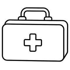 First aid kit icon line art vector illustration 