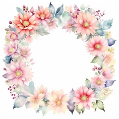 Obraz premium corona de flores estilo acuarela