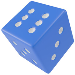 Stylized blue dice. Isolated on transparent background	
