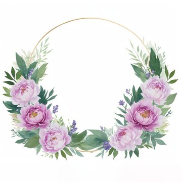 corona de flores estilo acuarela