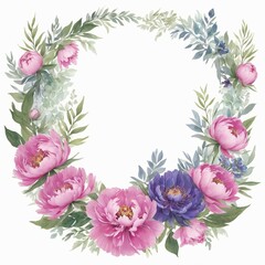 corona de flores estilo acuarela