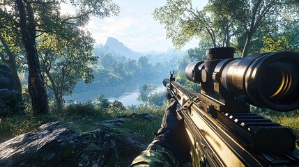 First-person shooter view