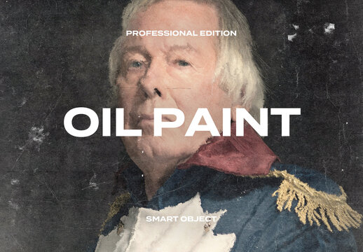 Oil Paint Painting Drawing Art Draw Photo Effect Paper Texture Template Mockup Overlay Style