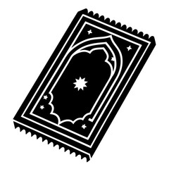 Prayer rug silhouette vector illustration 