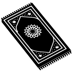 Prayer rug silhouette vector illustration 