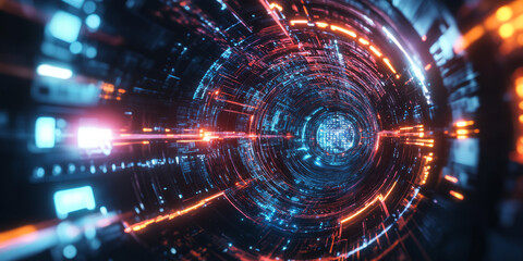 A mesmerizing futuristic AI-powered human-AI collaboration interface, featuring glowing cybernetic neural synchronization pathways, pulsating holographic shared cognition grids, and swirling