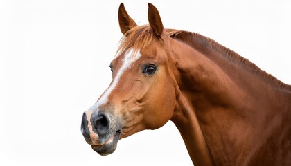 Obraz premium Hilarious Isolated Horse Portrait in Transparent Background, Showcasing a Humorous Expression with Playful Eyes and Whimsical Features, Perfect for Digital Art, Comedy Memes, or Cartoon Designs.